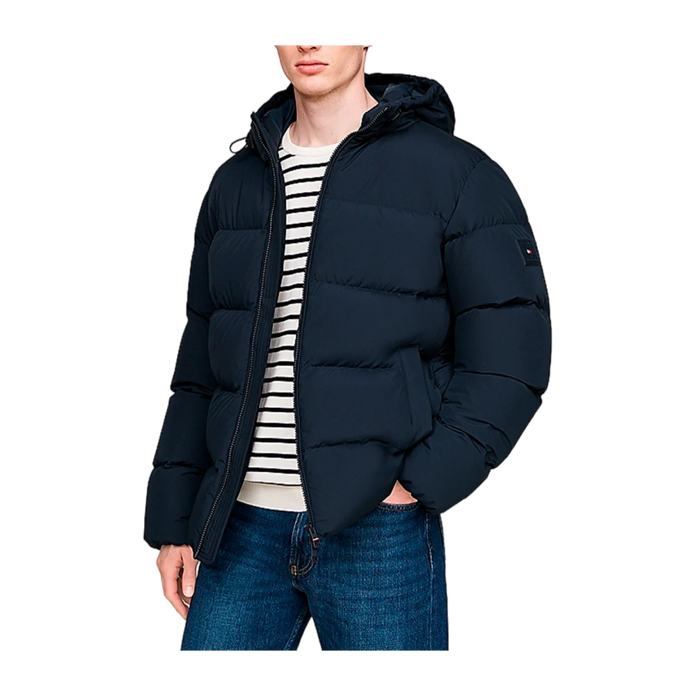 Tommy Hilfiger Stijlvolle Donsjas met Capuchon Blue Heren