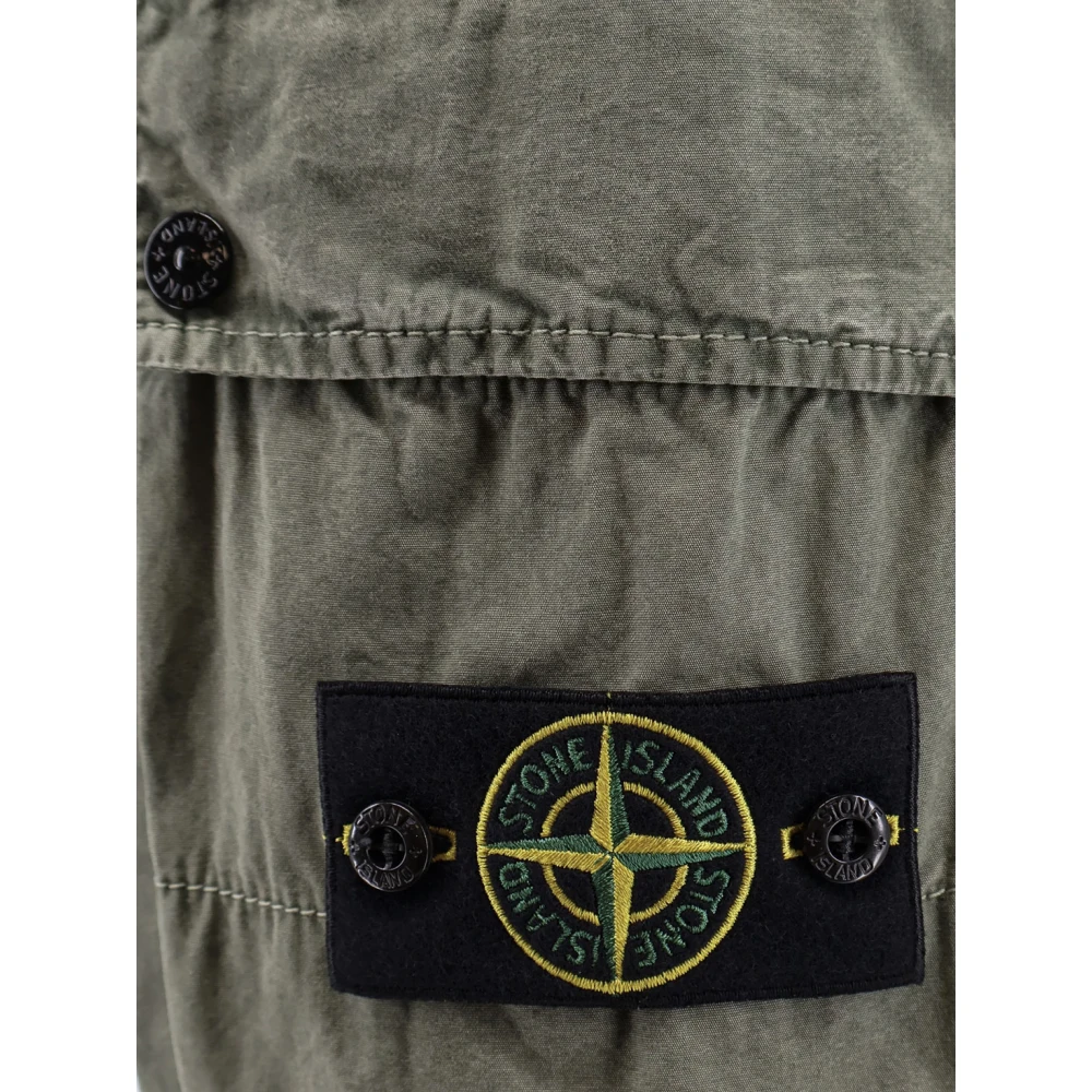 Stone Island Katoenen Bermuda Shorts met Logopatch Green Heren