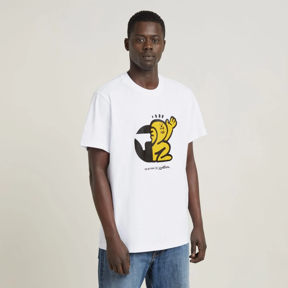 G-Star Biologisch Katoenen Grafisch T-shirt White Heren