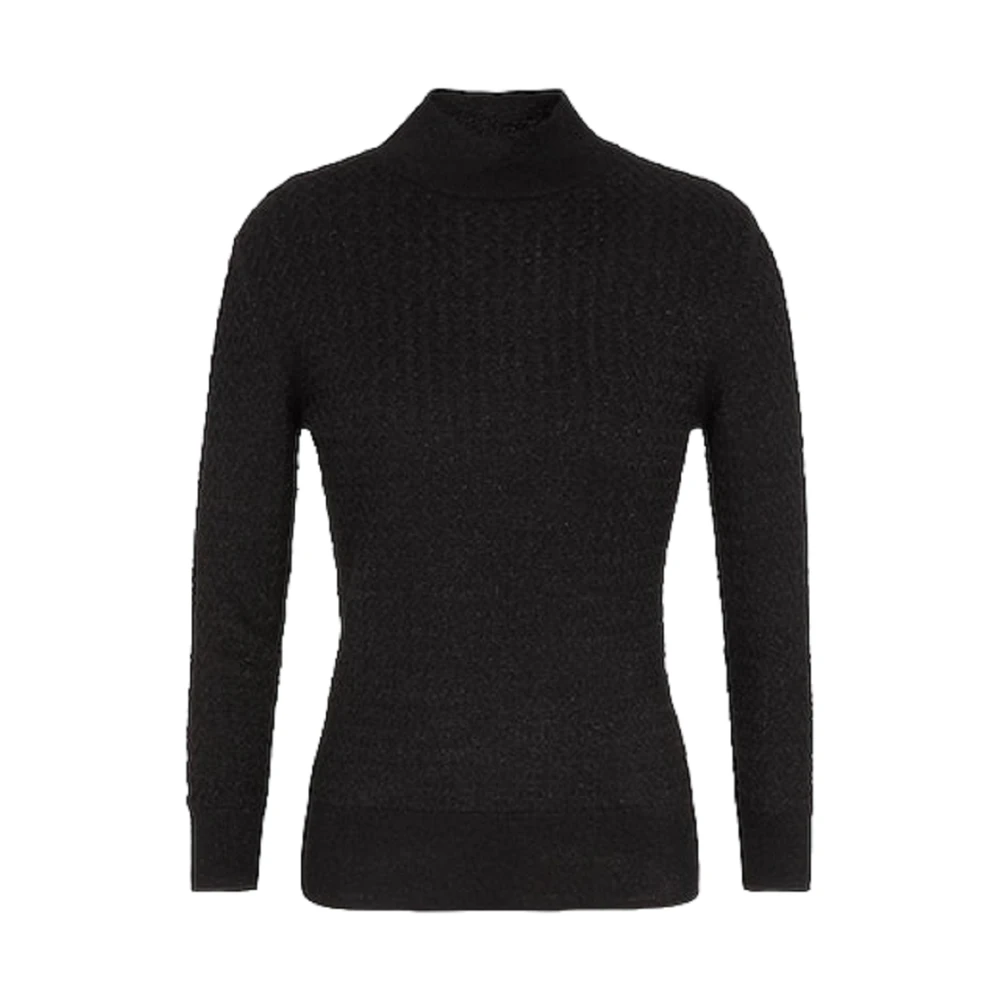 Armani Exchange Women's Black High Crew Neck Jumper - Turtlenecks - Xs - Knitwear