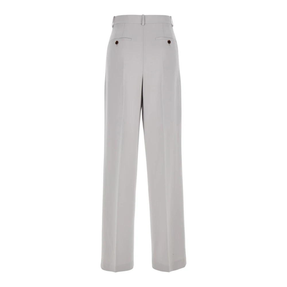 Theory Metallic Hoge Taille Broek in Tech Stof Gray Dames