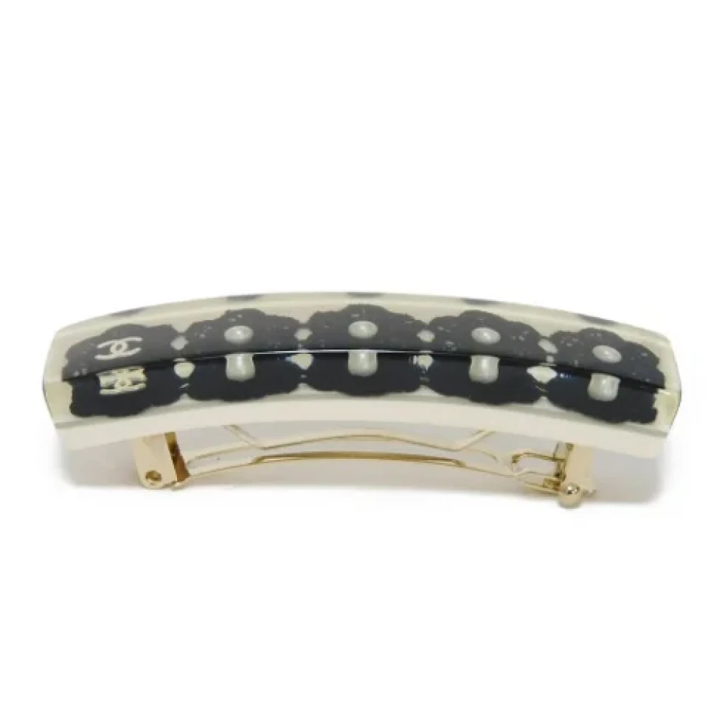 Chanel Vintage Pre-owned Canvas hair-accessories White Dames