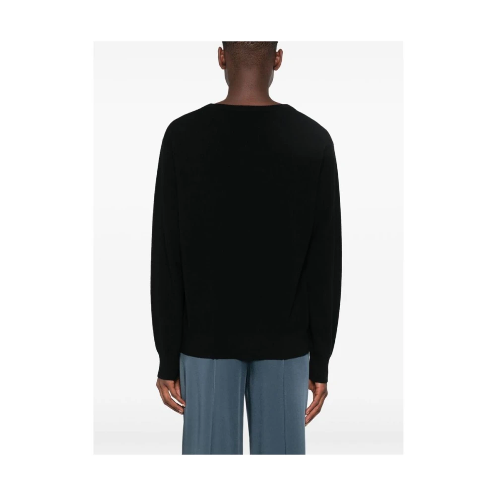 Dries Van Noten Zwarte Kasjmier Gebreide Trui Black Heren