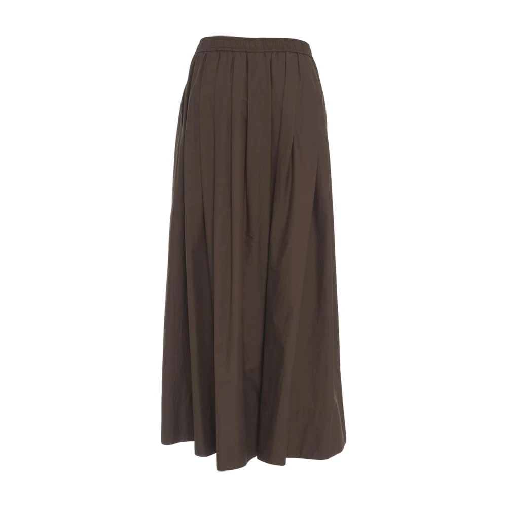 8pm Bruine Maxi Rok Drake Katoen Elastisch Brown Dames