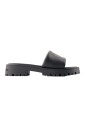 black-leather-slip-on-sandals