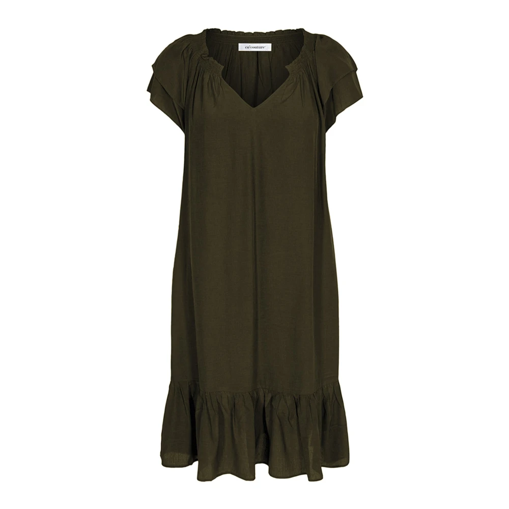 Co'couture Green Midi Dresses, Female, Xs, Army Sunrise Cropped Dress