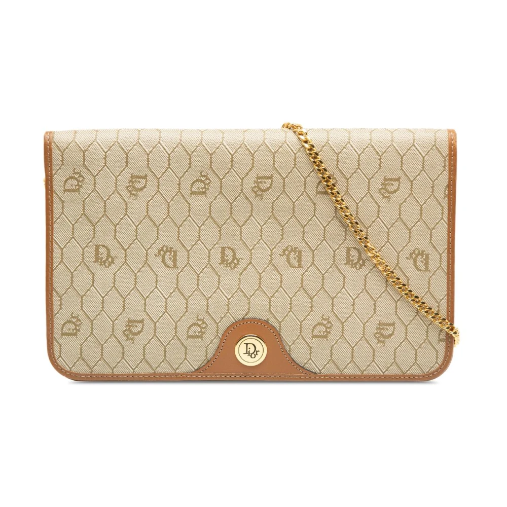 Dior Vintage Women's Brown Pre-Owned Chain Wallet