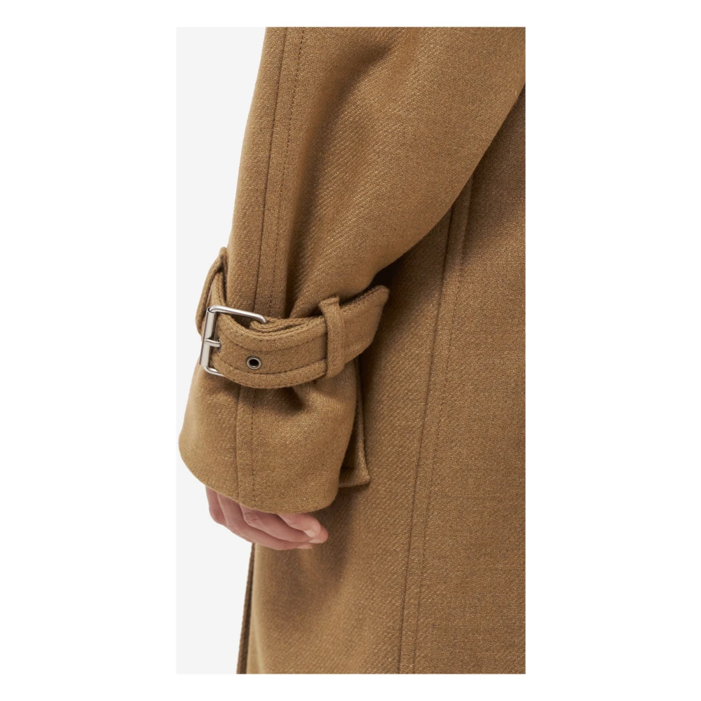 SPORTMAX Khaki Wollen Jas met Riem Beige Dames