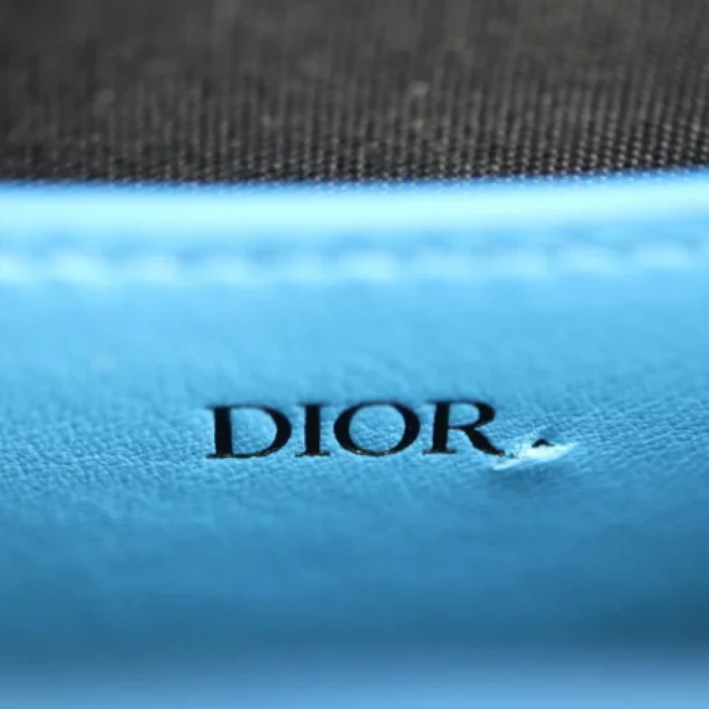 Dior Vintage Pre-owned Leather clutches Blue Dames