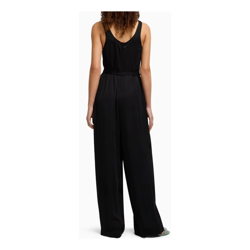 Armani Exchange Zwarte ronde hals jurk Black Dames