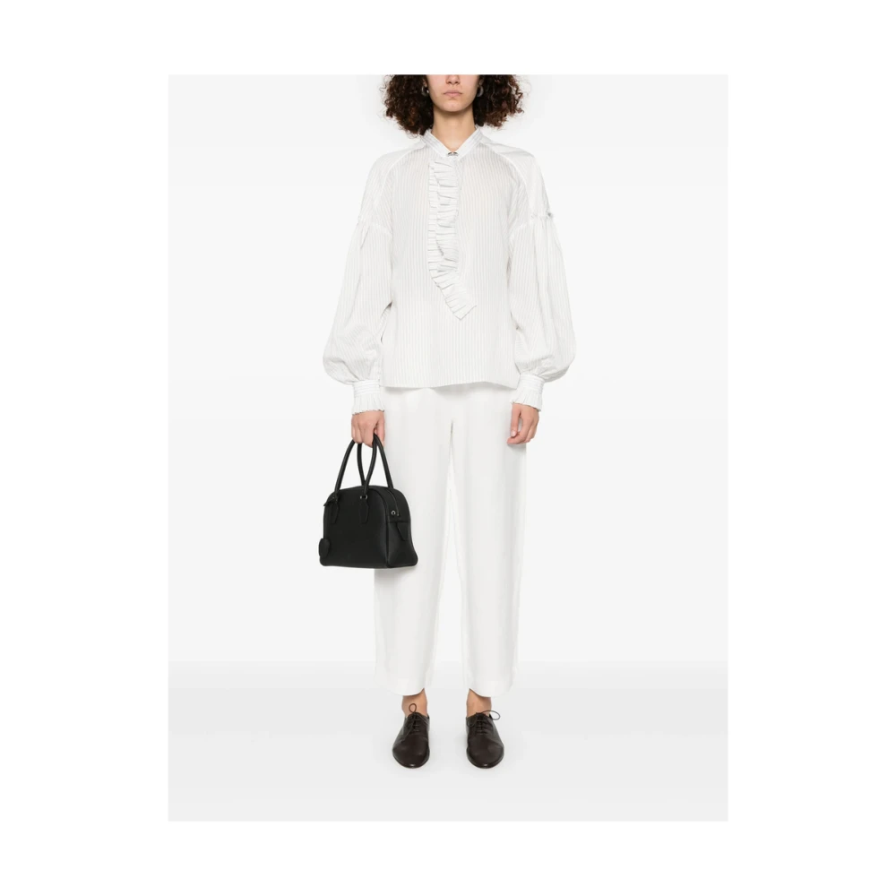 Seafarer Witte Button-Up Shirt met Drop Shoulder White Dames