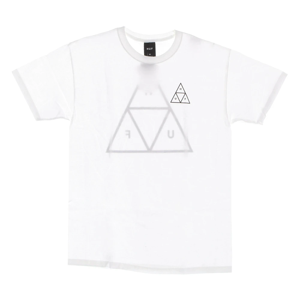 HUF Witte Mannen T-shirt met Driehoek White Heren