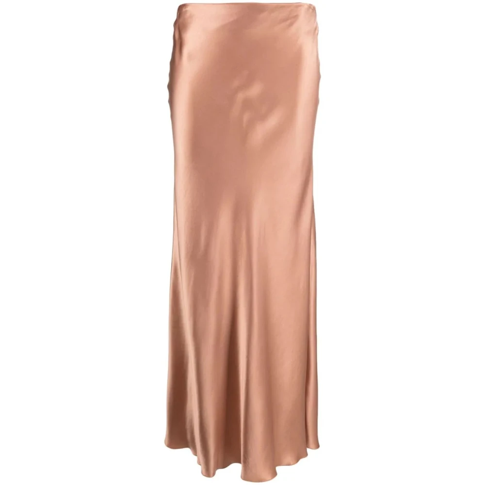 Forte Forte Pink Elegant Satin Chic Skirt - Female - Maxi Skirts - L - Skirts