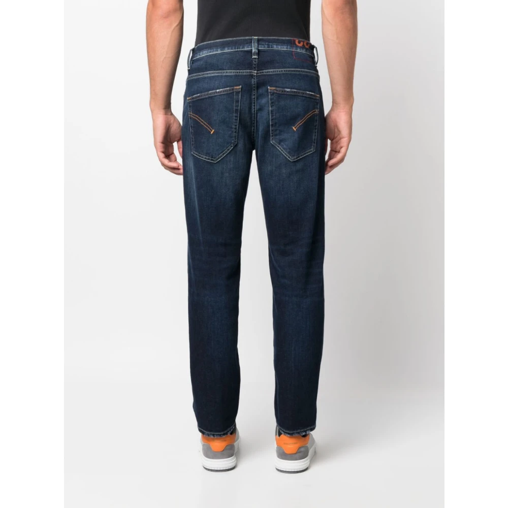 Dondup Indigo Blauwe Straight-Leg Jeans Blue Heren