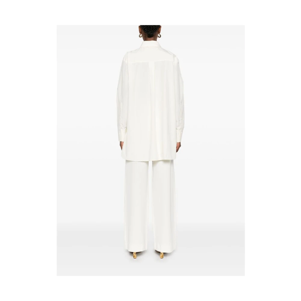Mark Kenly Domino Tan Witte Button-Up Shirt met Box-Pleat Detail White Dames