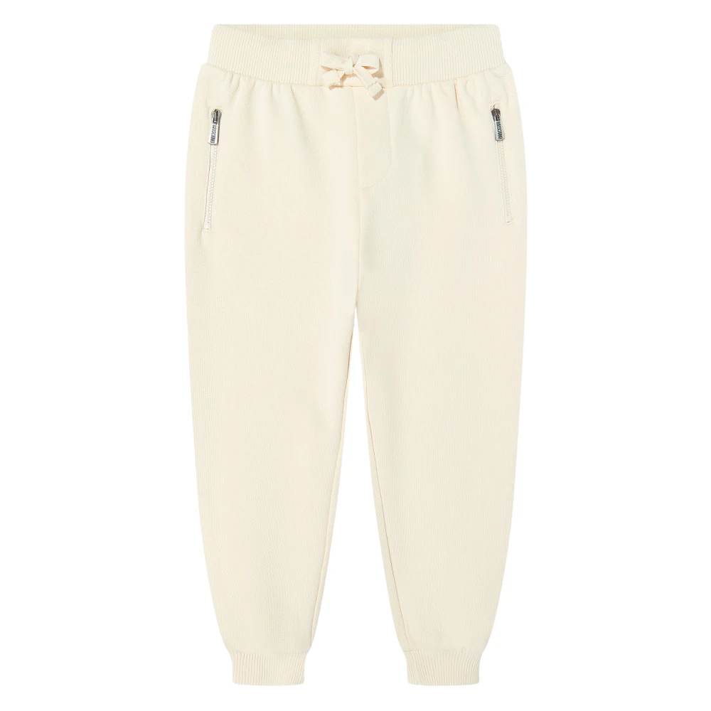 Moschino Unisex Beige Teddy Bear Logo Joggers