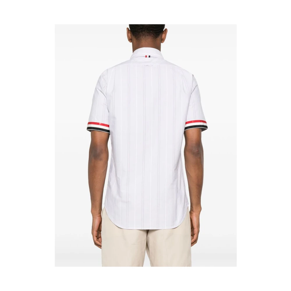 Thom Browne Verticaal Gestreept Katoenen Overhemd Gray Heren