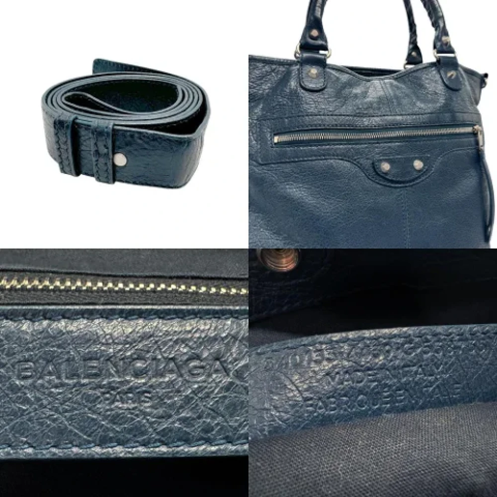 Balenciaga Vintage Pre-owned Leather balenciaga-bags Blue Dames