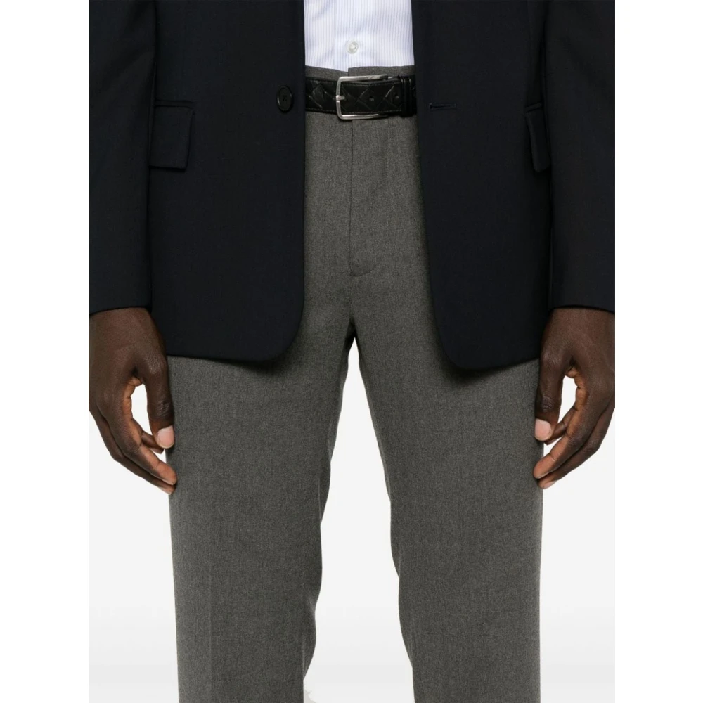 Incotex Grijze Wollen Blend Pakbroek Gray Heren