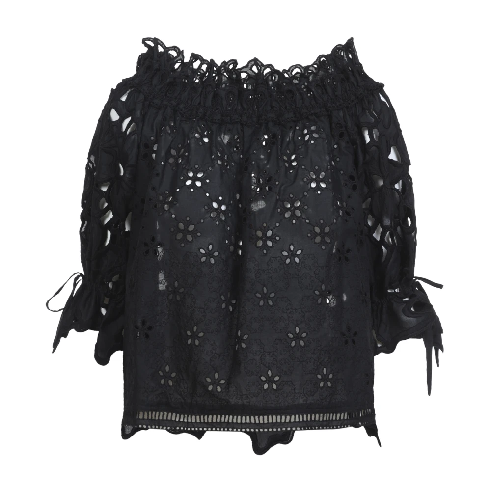 Ermanno Scervino Women's Black Blouses, Xs, Life Cotton Blouse