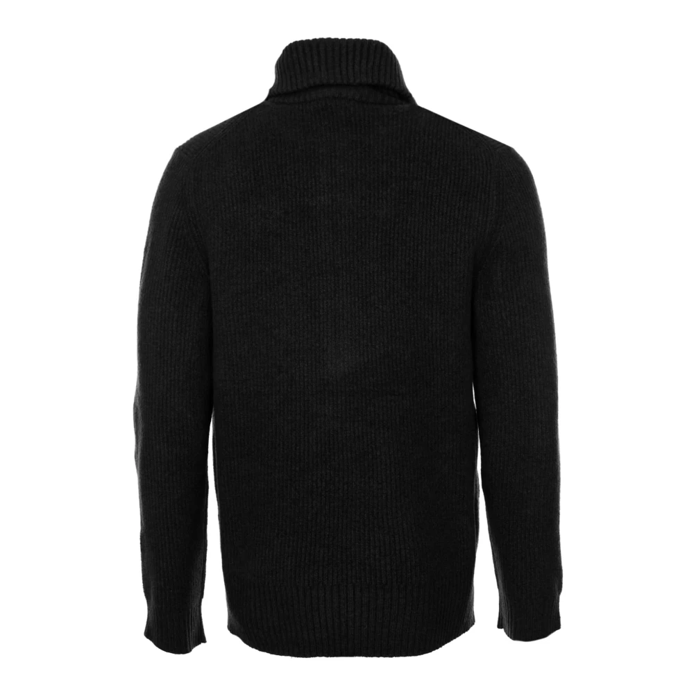 drykorn Geribbelde Half-Zip Trui Black Heren