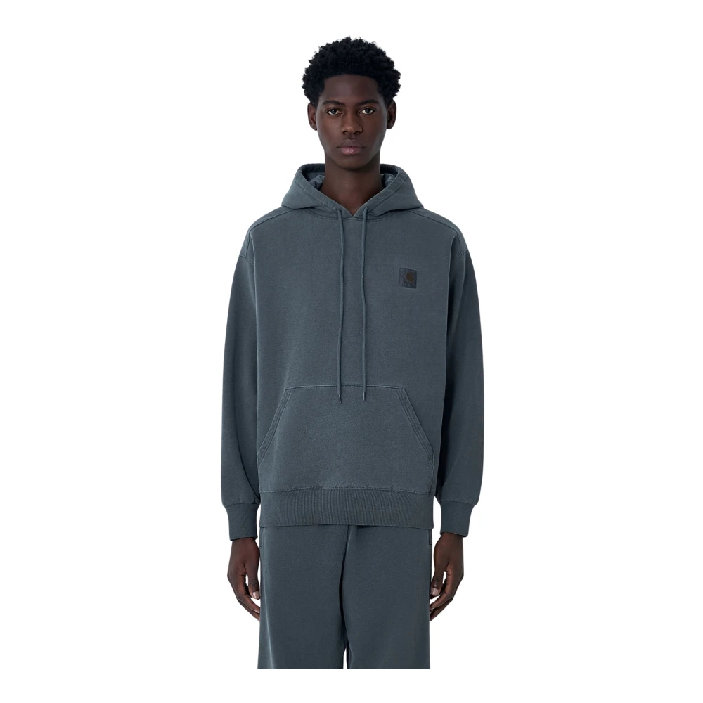 Carhartt Wip Men's Black Hoodies, Xs, Logo Patch Hooded Sweatshirt