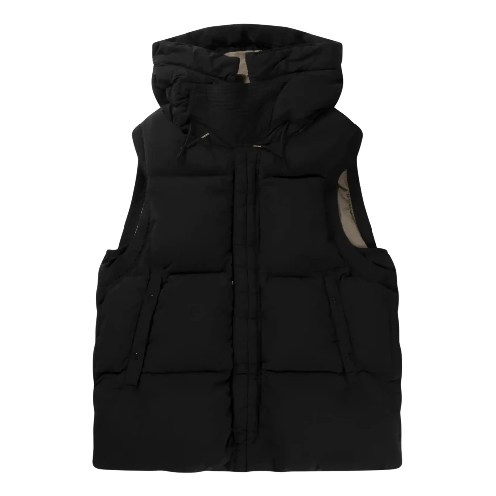 Ten C Zwarte Gewassen Donsvulling Gilet Black Heren