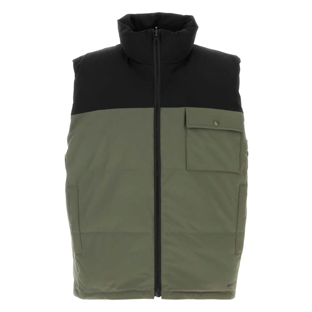 A.p.c. Green Reversible Down Vest - Male - Waistcoats - M - Jackets