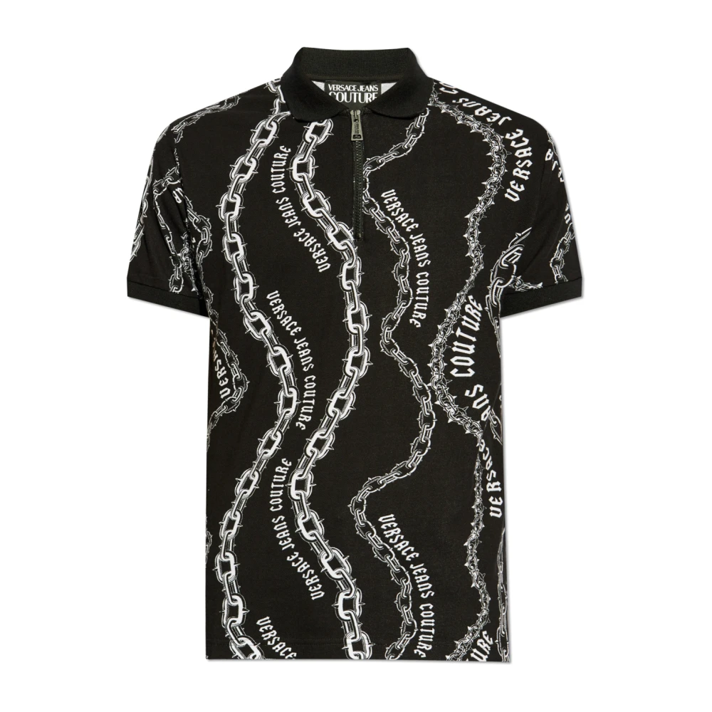 Versace Jeans Couture Polo met logo Black Heren