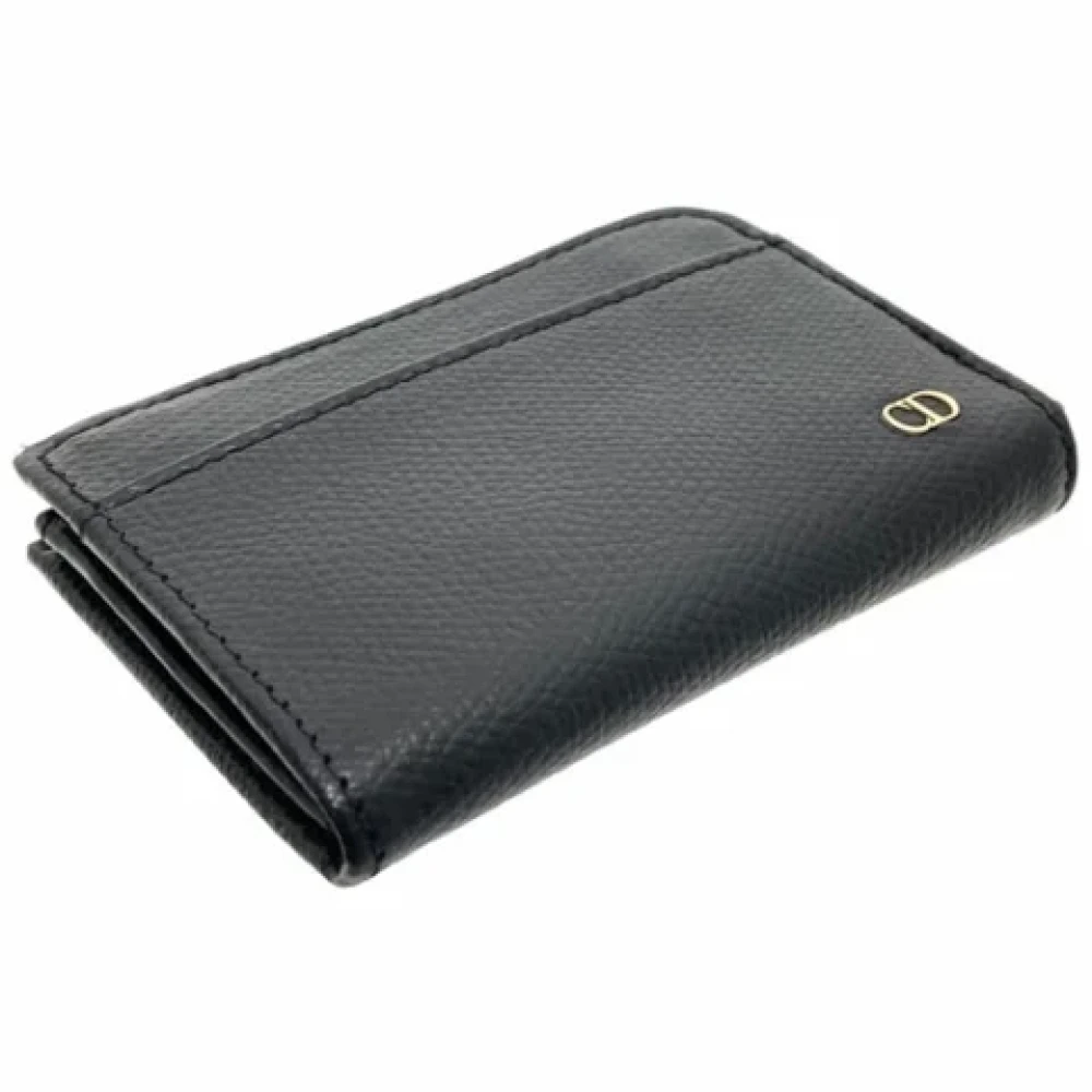 Dior Vintage Pre-owned Leather wallets Black Dames