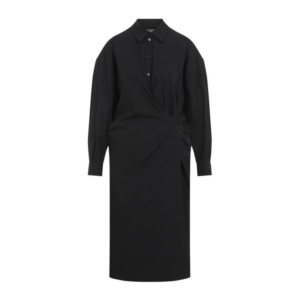 Lemaire Gedraaide Kraag Jurk Black Dames