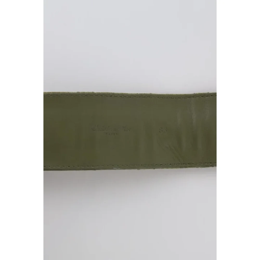 Dior Vintage Pre-owned Leather belts Green Dames