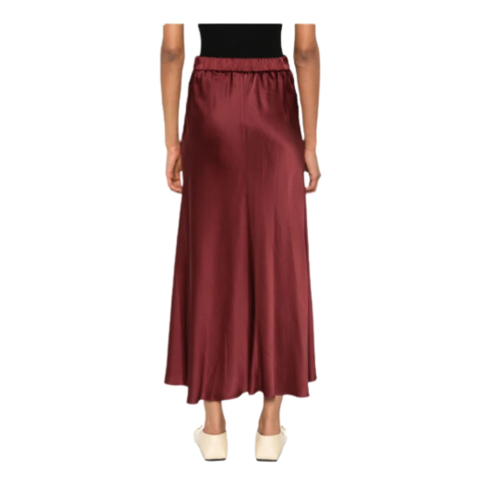 Forte Zijden Chocolade Lange Rok Brown Dames