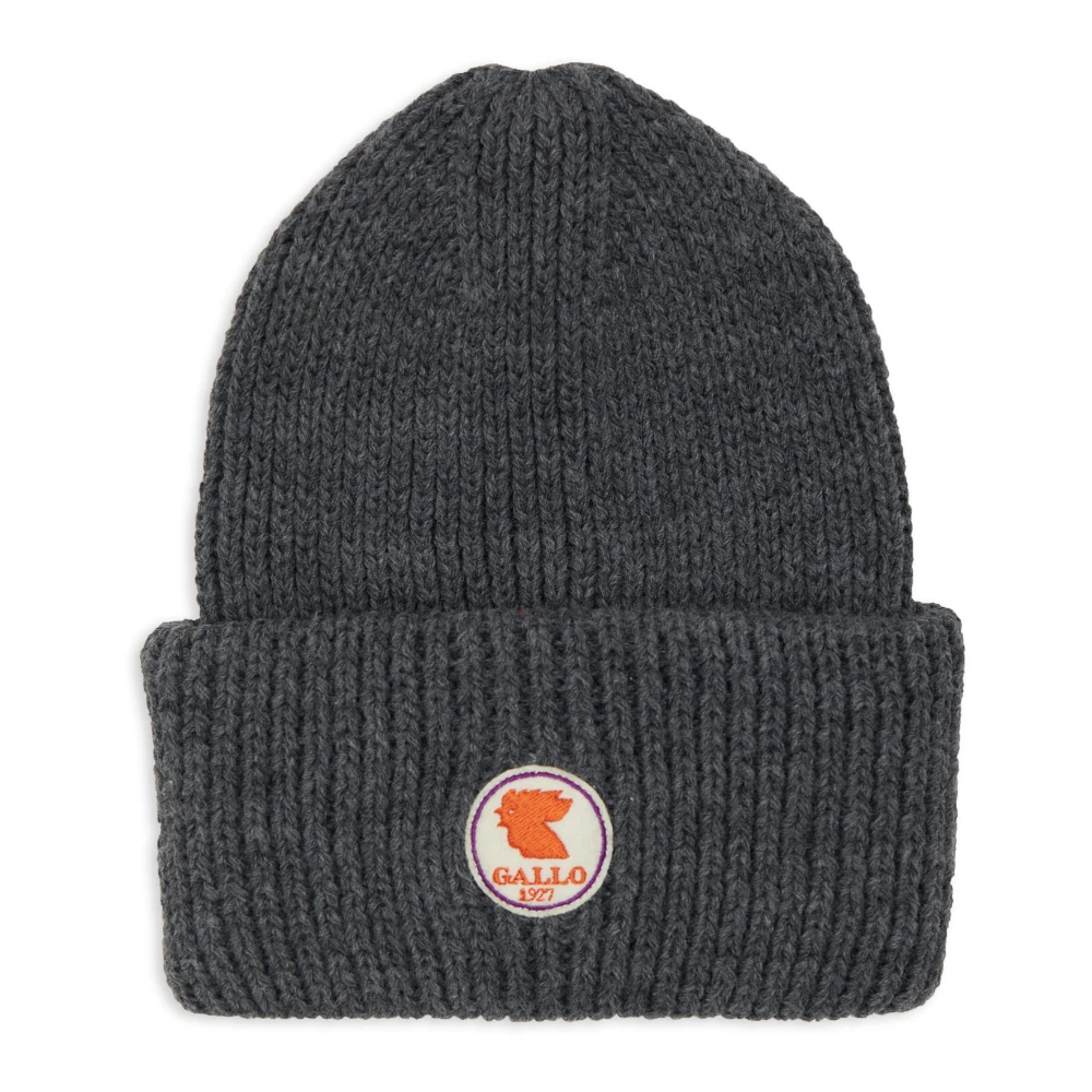 Gallo Unisex effen grijze geribbelde muts met omslag Gray Unisex