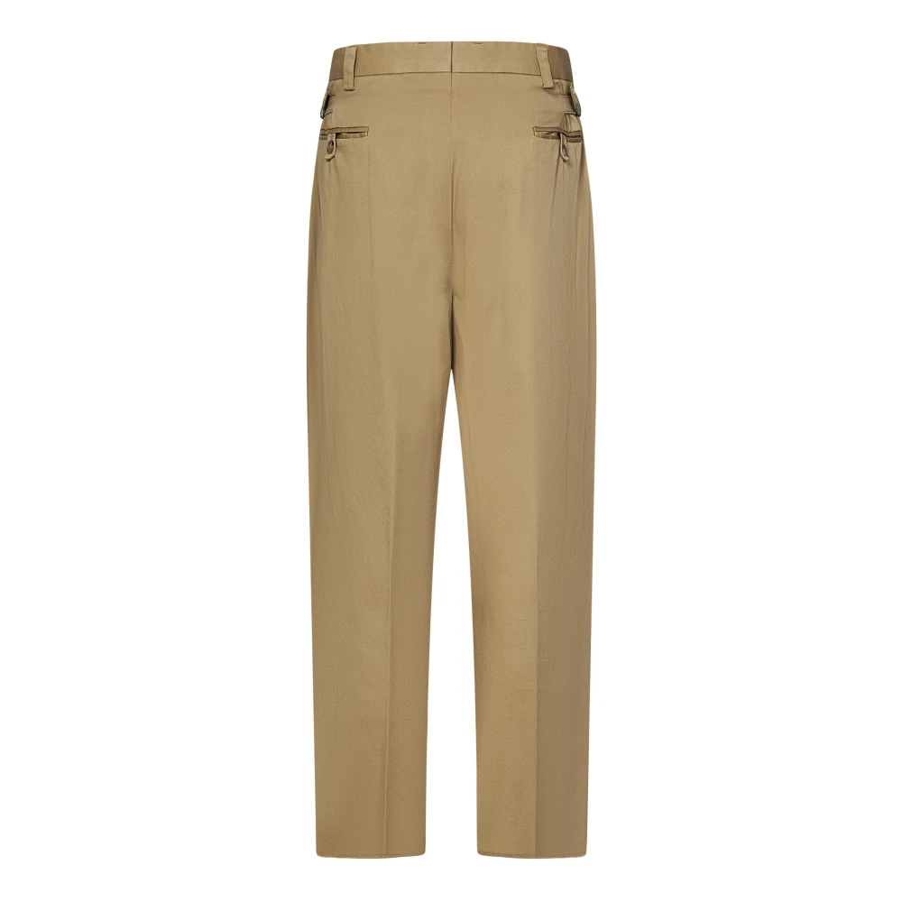 Ralph Lauren Beige Katoenen Twill Broek Straight-Cut Beige Heren