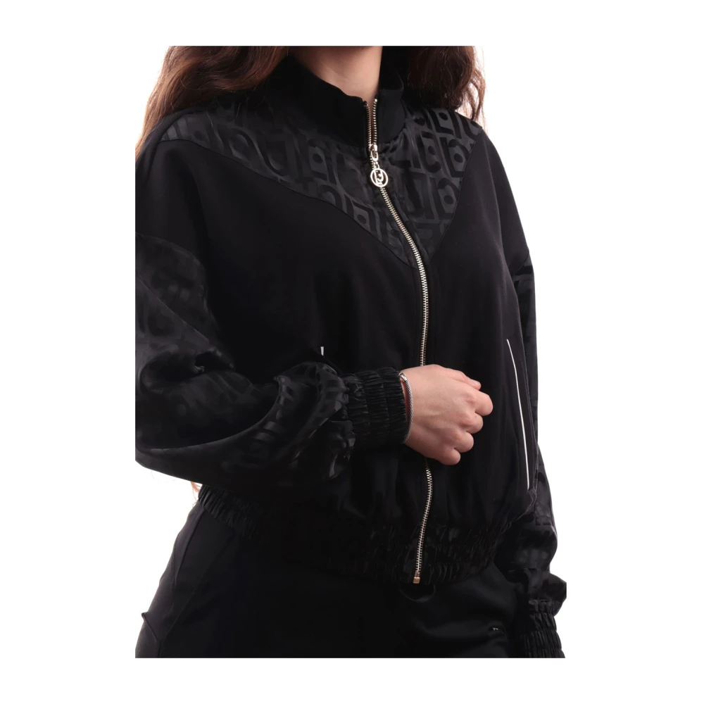 Liu Jo Zwarte Zip Sweatshirt voor Vrouwen Black Dames