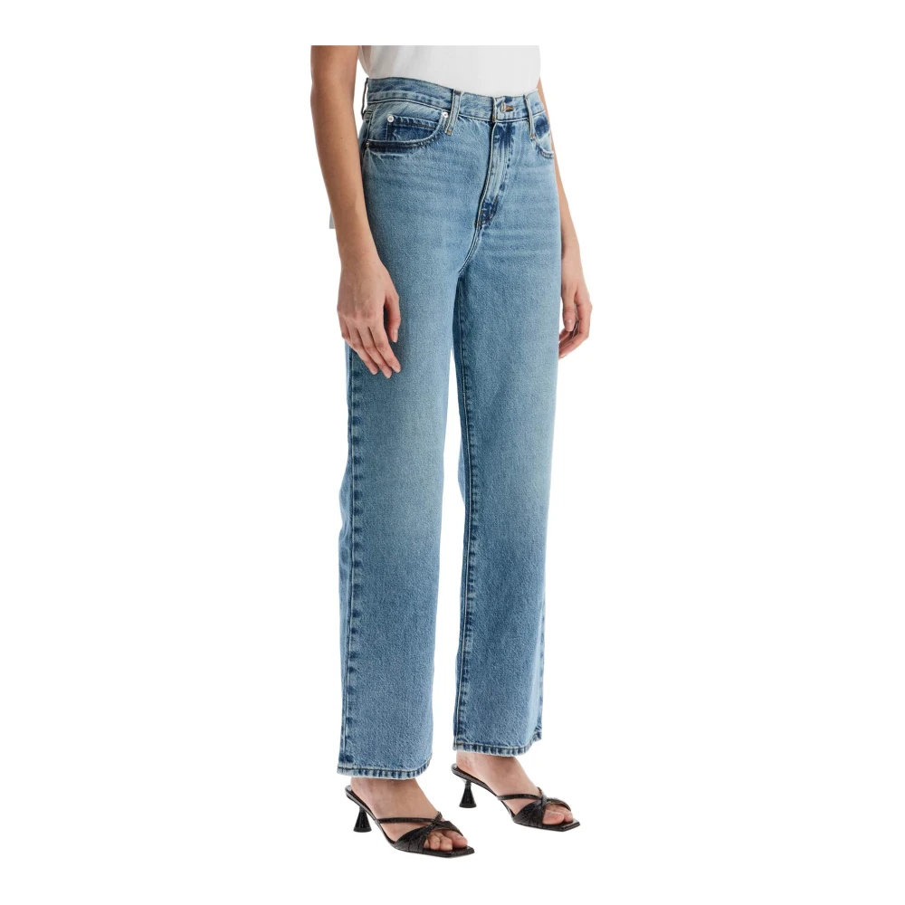 Frame Hoge Taille Rechte Enkel Jeans Blue Dames