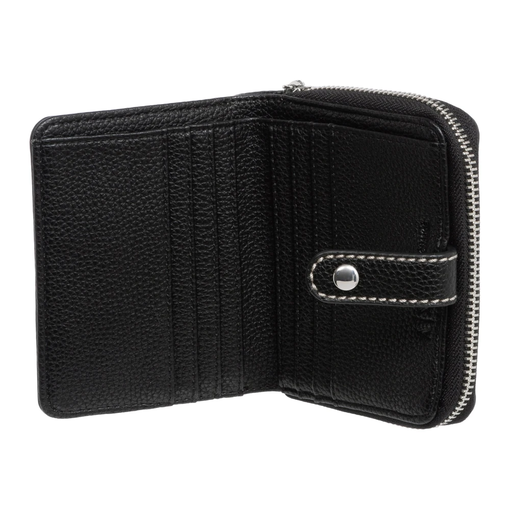 Armani Exchange Stijlvolle Portemonnee met Knoopsluiting Black Dames