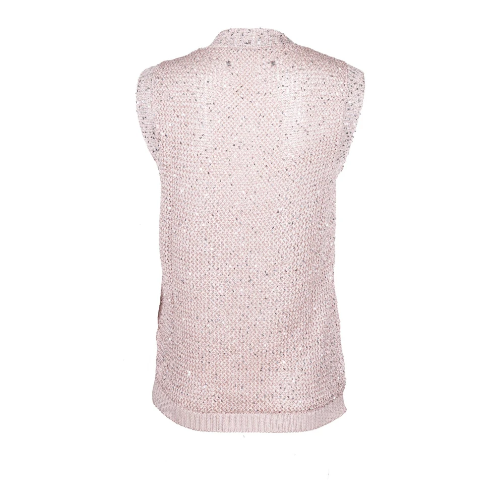Golden Goose Pailletten Gebreid Vest Roze Pink Dames