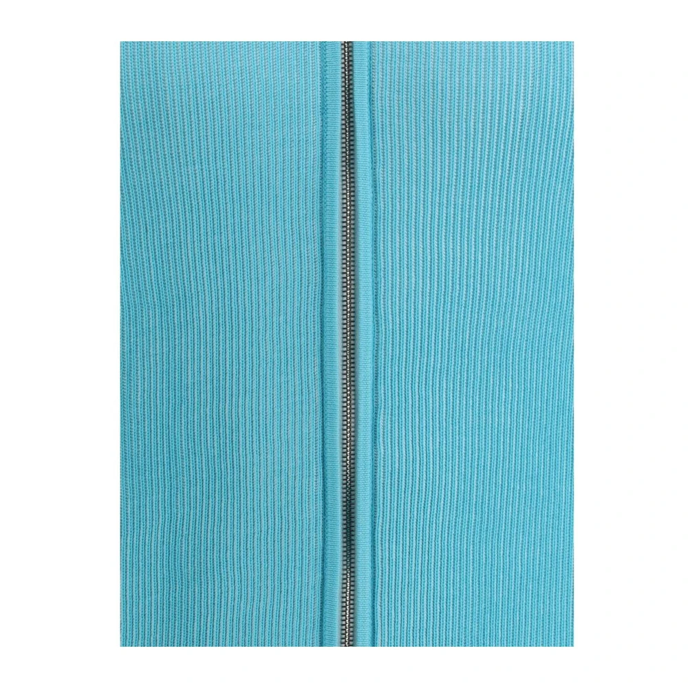 Moorer Geribbelde Cardigan met Dubbele Rits Blue Heren