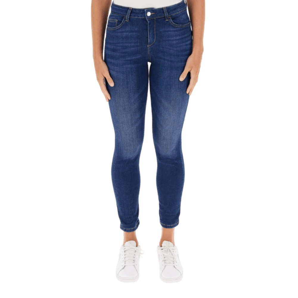 Liu Jo Skinny Denim Bottom Up Jeans Blue Dames