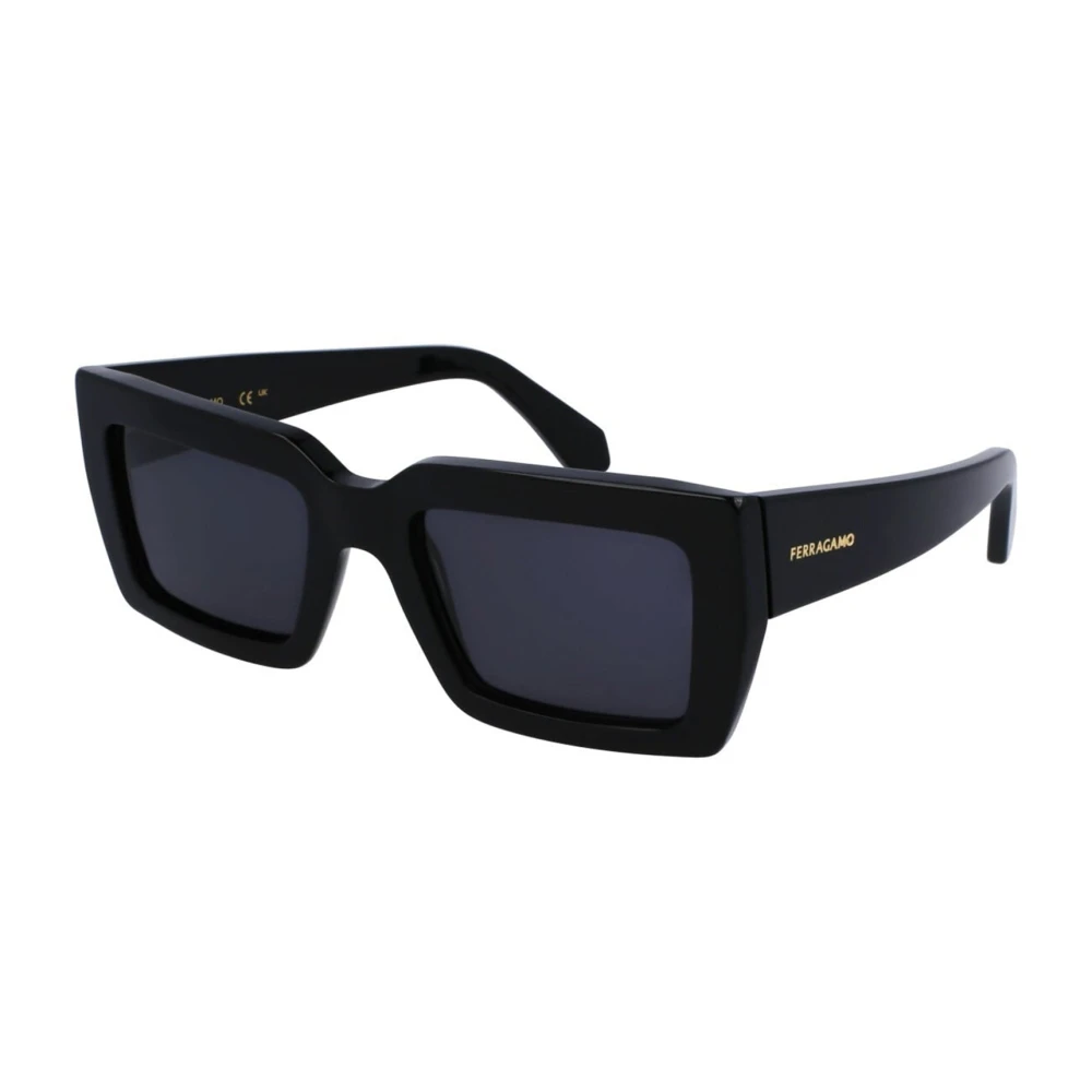 Ferragamo Unisex Black Sunglasses, 54 Mm, Geometric Sunglasses