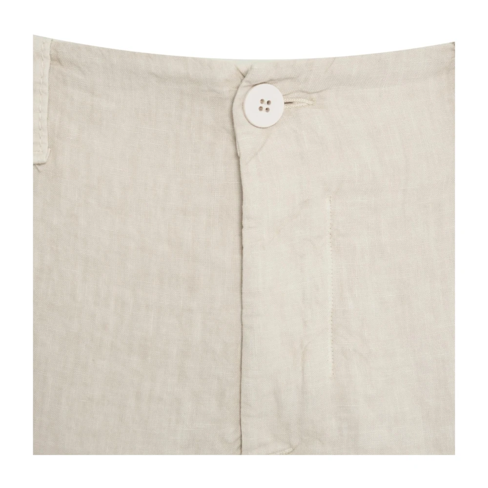 Transit Beige Wide Leg Linen Trousers Beige Heren