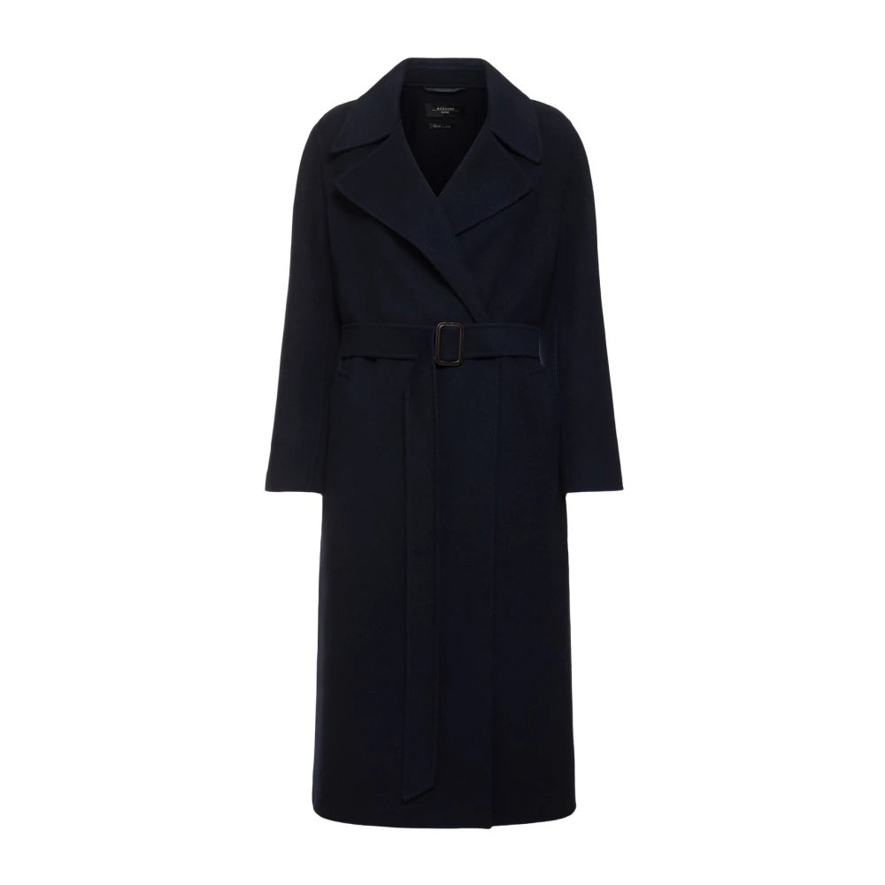 Max Mara Weekend Blauwe Wollen Omslagjas Blue Dames