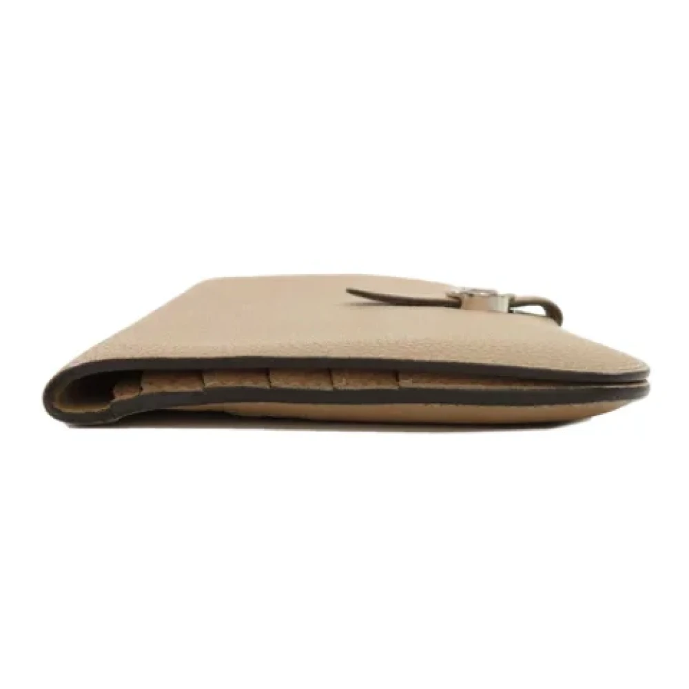 Hermès Vintage Pre-owned Leather wallets Beige Dames