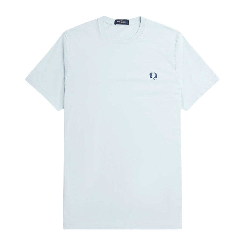 Fred Perry Katoenen Logo T-Shirt Laurierkroon Print Blue Heren