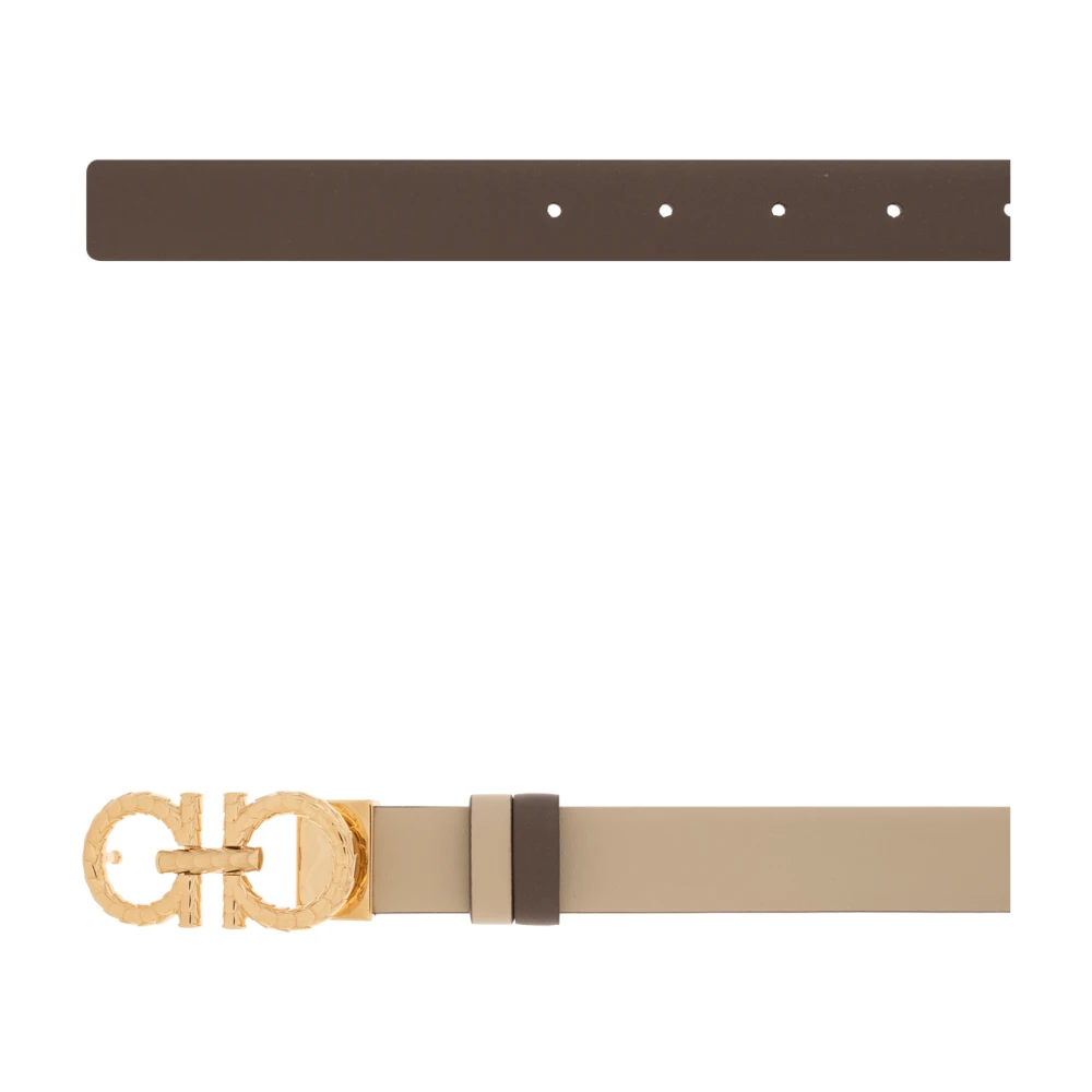 Salvatore Ferragamo Omkeerbare riem Beige Dames