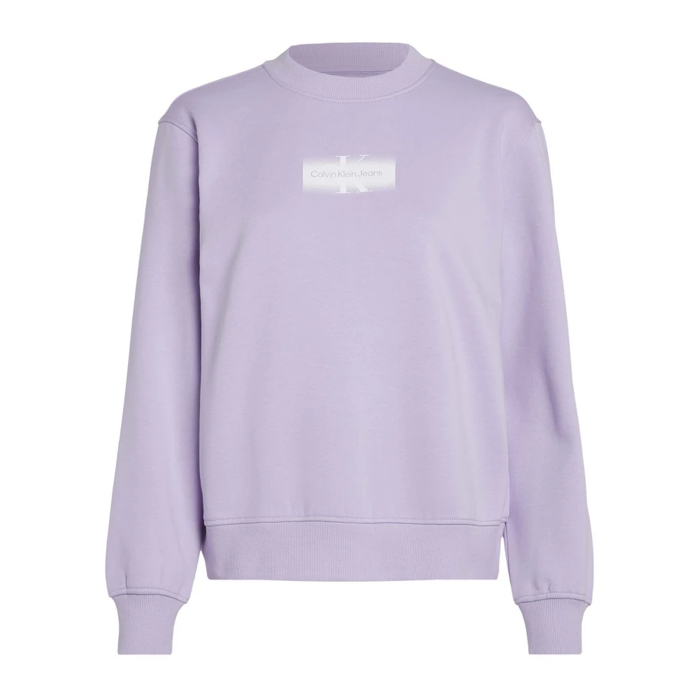 Calvin Klein Jeans Pastel Lila Faded Monologue Sweatshirt Purple, Dam