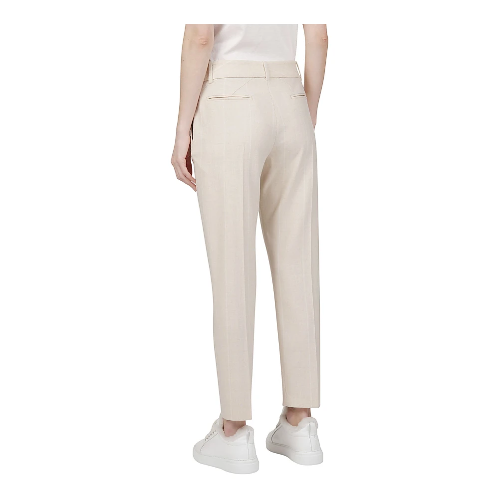 Eleventy Slimme Wollen Broek New York Stijl Beige Dames