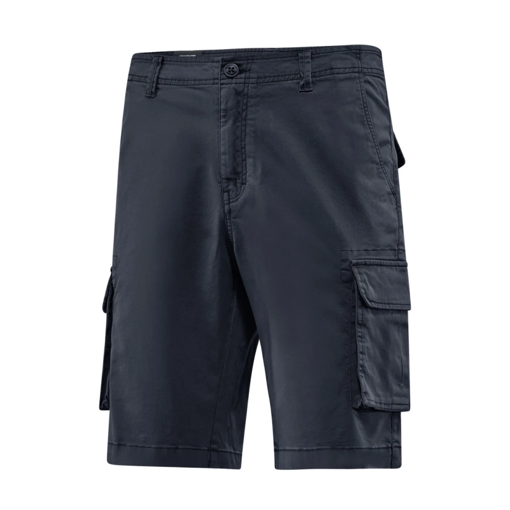BomBoogie Cargo Bermuda Shorts in katoengabardine Blue Heren